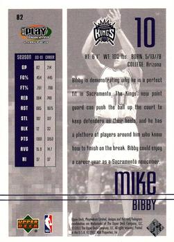 2001-02 UD PlayMakers Limited #82 Mike Bibby Back