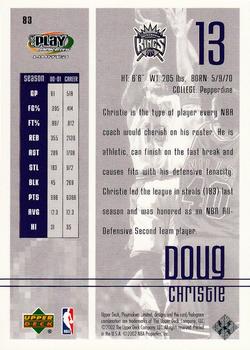 2001-02 UD PlayMakers Limited #83 Doug Christie Back