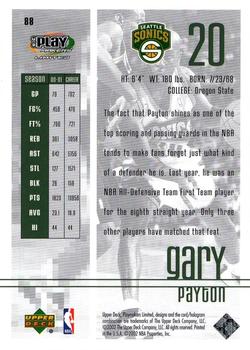 2001-02 UD PlayMakers Limited #88 Gary Payton Back
