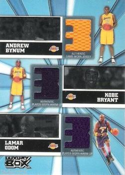 2005-06 Topps Luxury Box - Trinity Triple Relics Courtside #TR-BBO Andrew Bynum / Kobe Bryant / Lamar Odom Front