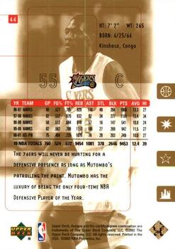 2001-02 Upper Deck Ultimate Collection #44 Dikembe Mutombo Back