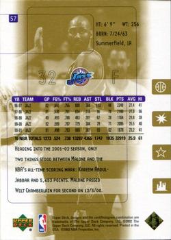 2001-02 Upper Deck Ultimate Collection #57 Karl Malone Back