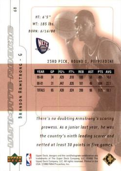 2001-02 Upper Deck Ultimate Collection #68 Brandon Armstrong Back