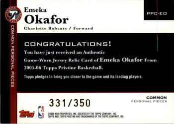 2005-06 Topps Pristine - Personal Pieces #PPC-EO Emeka Okafor Back
