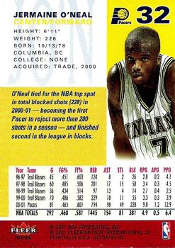 2001-02 Ultra #32 Jermaine O'Neal Back