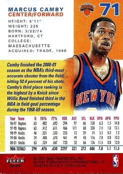 2001-02 Ultra #71 Marcus Camby Back