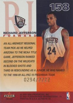 2001-02 Ultra #158 Richard Jefferson Back