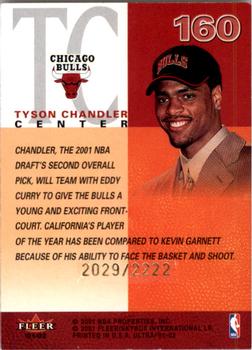 2001-02 Ultra #160 Tyson Chandler Back