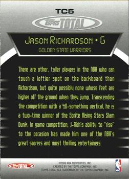 2005-06 Topps Total - Total Competition #TC5 Jason Richardson Back