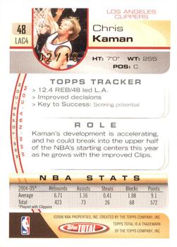2005-06 Topps Total - Gold #48 Chris Kaman Back