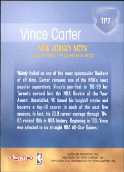 2005-06 Topps Total - Total Performance #TP7 Vince Carter Back
