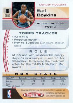 2005-06 Topps Total - Silver #18 Earl Boykins Back
