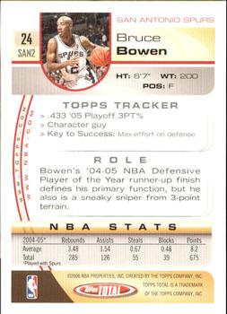2005-06 Topps Total - Silver #24 Bruce Bowen Back