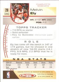 2005-06 Topps Total - Silver #28 Melvin Ely Back