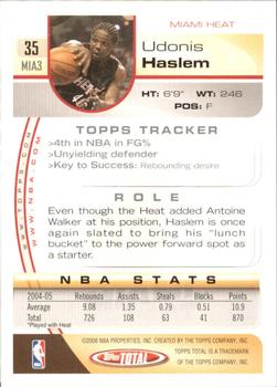 2005-06 Topps Total - Silver #35 Udonis Haslem Back