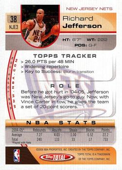 2005-06 Topps Total - Silver #38 Richard Jefferson Back