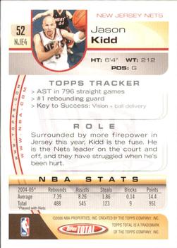 2005-06 Topps Total - Silver #52 Jason Kidd Back
