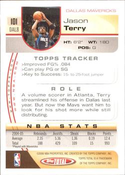 2005-06 Topps Total - Silver #101 Jason Terry Back