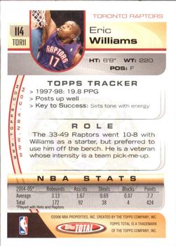 2005-06 Topps Total - Silver #114 Eric Williams Back