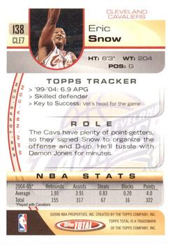 2005-06 Topps Total - Silver #138 Eric Snow Back