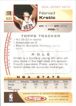 2005-06 Topps Total - Silver #178 Nenad Krstic Back