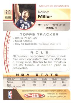 2005-06 Topps Total - Silver #210 Mike Miller Back