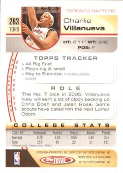 2005-06 Topps Total - Silver #283 Charlie Villanueva Back