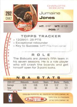 2005-06 Topps Total - Silver #292 Jumaine Jones Back