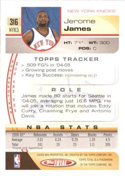 2005-06 Topps Total - Silver #316 Jerome James Back