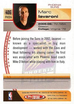 2005-06 Topps Total - Silver #406 Marc Iavaroni Back