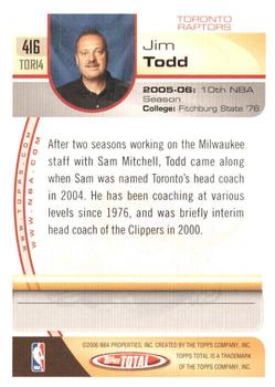 2005-06 Topps Total - Silver #416 Jim Todd Back