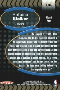 2005-06 Topps Total - Total Transfer #TT6 Antoine Walker Back