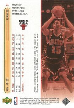 2001-02 Upper Deck #24 Ron Artest Back