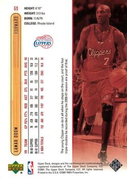2001-02 Upper Deck #69 Lamar Odom Back