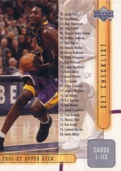 2001-02 Upper Deck #179 Kobe Bryant Front
