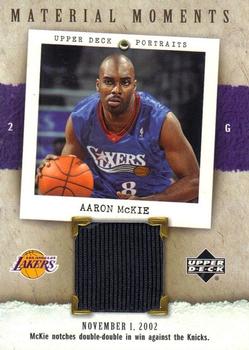 2005-06 UD Portraits - Material Moments #MM-AM Aaron McKie Front