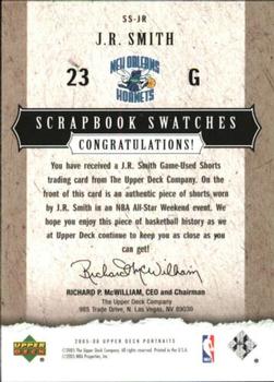 2005-06 UD Portraits - Scrapbook Swatches #SS-JR J.R. Smith Back