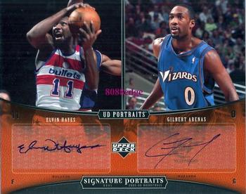 2005-06 UD Portraits - Signature Portraits 8x10 Dual #DSP-20 Elvin Hayes / Gilbert Arenas Front