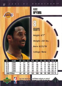 2001-02 Upper Deck Hardcourt #37 Kobe Bryant Back