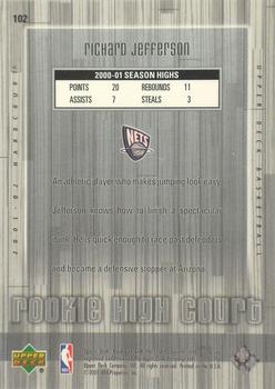 2001-02 Upper Deck Hardcourt #102c Richard Jefferson Back