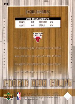 2001-02 Upper Deck Hardcourt #119c Tyson Chandler Back