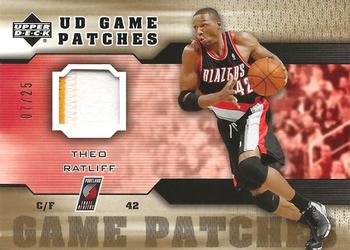 2005-06 Upper Deck - UD Game Patches #GP-TR Theo Ratliff Front