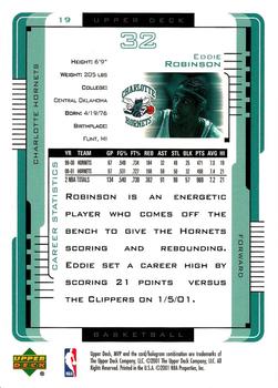 2001-02 Upper Deck MVP #19 Eddie Robinson Back
