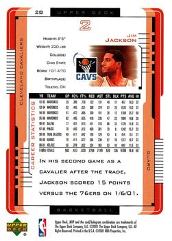 2001-02 Upper Deck MVP #28 Jim Jackson Back