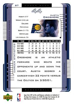 2001-02 Upper Deck MVP #67 Austin Croshere Back