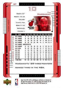 2001-02 Upper Deck MVP #87 Tim Hardaway Back