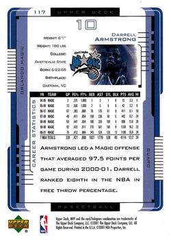 2001-02 Upper Deck MVP #117 Darrell Armstrong Back