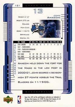 2001-02 Upper Deck MVP #121 John Amaechi Back