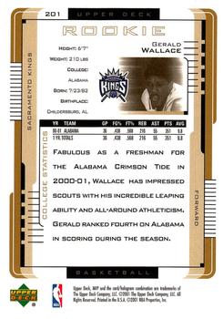 2001-02 Upper Deck MVP #201 Gerald Wallace Back
