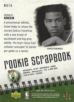 2005-06 Upper Deck - Rookie Scrapbook #RS13 Gerald Green Back